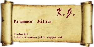 Krammer Júlia névjegykártya